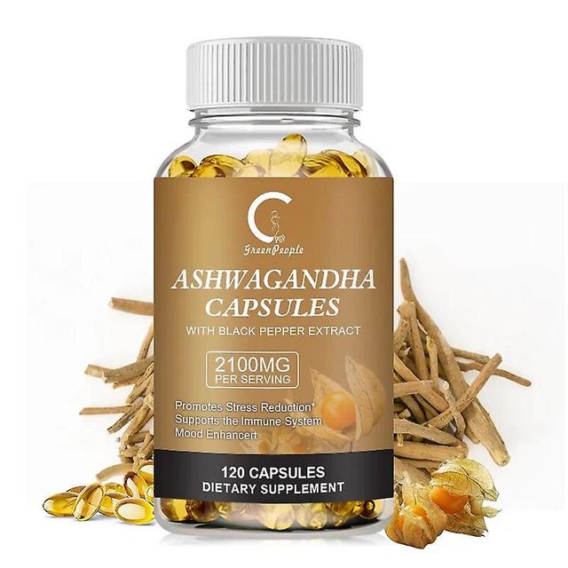 Visgaler Gpgp Greenpeople Nature Ashwagandha Capsule Pain Relief Anxiety Reduce Stress Man&woman Hormones Endocrine Regulation 120pcs on Productcaster.