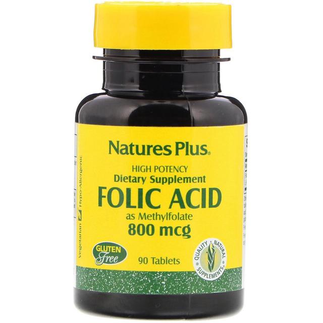 Nature's Plus Nature's Plus, Folsyra, 800 mcg, 90 tabletter on Productcaster.