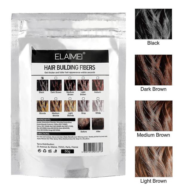 Hair Fiber Powder Hairdressing Powder Hairline Powder Thick Hair Replacement Powder 4 Colors And Two Specifications [SP Black 50g on Productcaster.