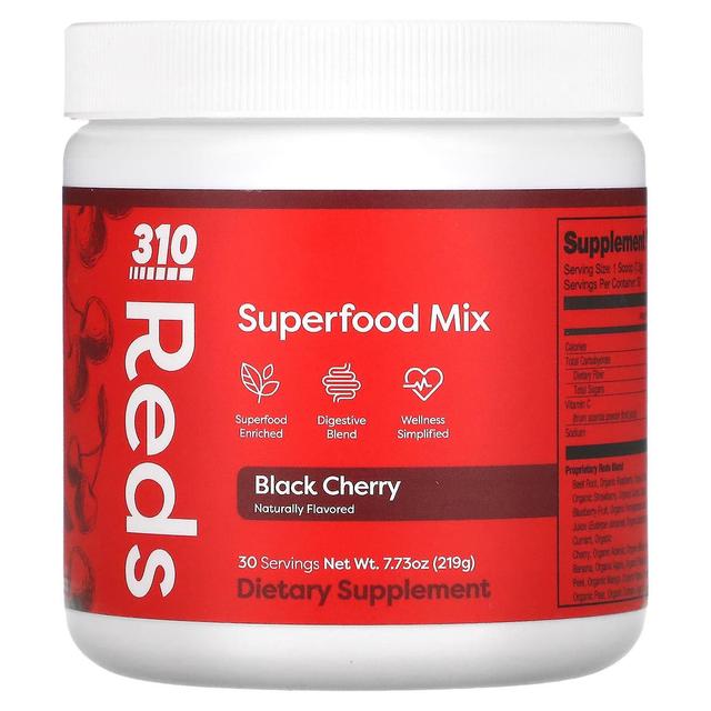 310 Nutrition 310 Odżywianie, Czerwoni, Superfood Mix, Black Cherry, 7.73 oz (219 g) on Productcaster.