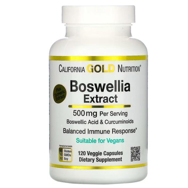 California Gold Nutrition, Boswellia Extract, Plus Turmeric Extract, 250 mg, 120 Veggie Capsules on Productcaster.