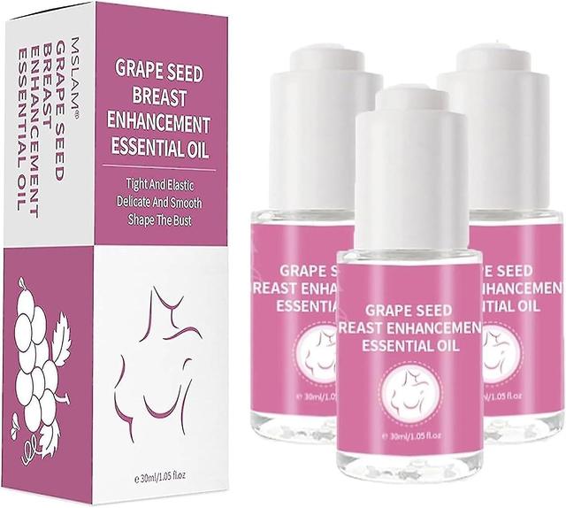 Borstvorming etherische olie, 30ml druivenpitvergroting borst plumping massage olie, versterkt de elasticiteit en stevigheid van de huid 3 pcs on Productcaster.