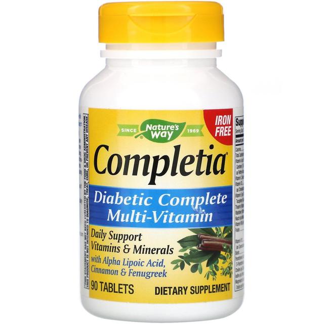 Nature's Way, Completia, Diabetic Complete Multi-Vitamin, Iron Free, 90 Tablets on Productcaster.