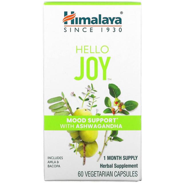 Himalaya, Hello Joy, Mood Support With Ashwagandha, 60 Vegetarian Capsules on Productcaster.