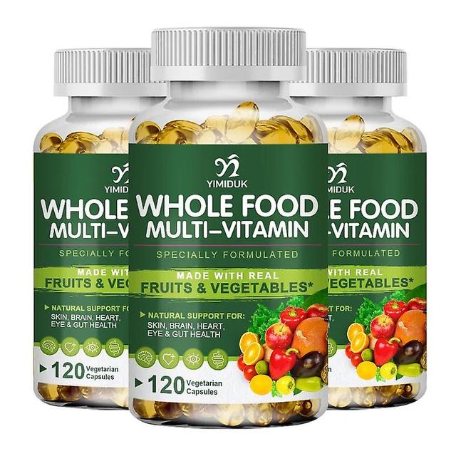 Eccpp Fruit & Vegetable Complex Capsules Rijk aan Multivitaminen & Voedingsvezels Whole Foods Superfoods Boost Immunity 3 flessen 120 pcs on Productcaster.