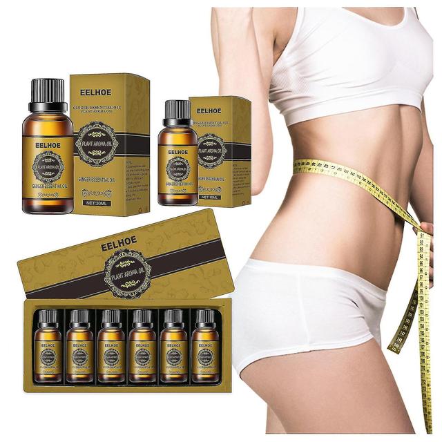 10ml*6pcs Eelhoe Belly Drainage Ginger Oil, Lymphatic Drainage Ginger Oil, Slimming Tummy Ginger Oil, 10ml,30ml Natural Drainage Ginger Oil Essenti... on Productcaster.