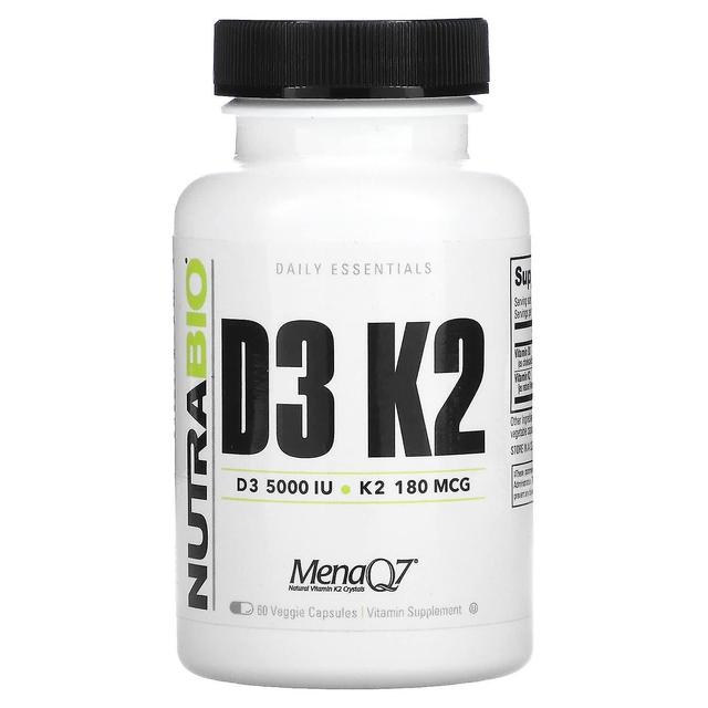 Nutrabio Labs, D3 K2, 60 Veggie Capsules on Productcaster.