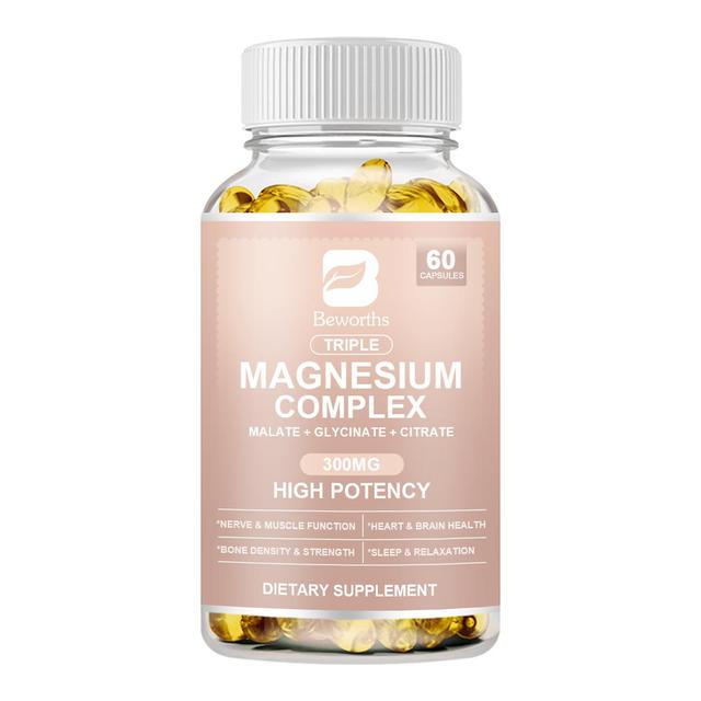 Tib Magnesium Complex Capsules Bone & Heart Health Supplement, Sleep Support, Muscle Relaxation, Stress & Anxiety Relief 60pcs on Productcaster.