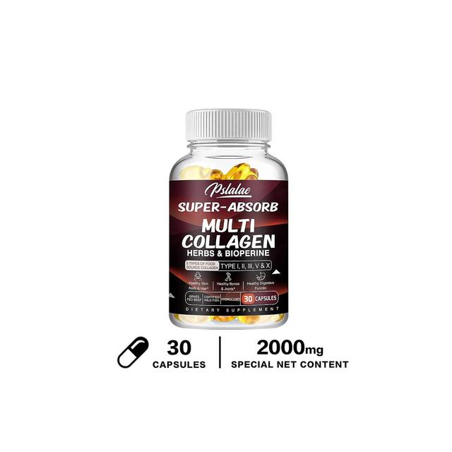 Eccpp Multiple Collagen Supplements (i Ii Iii V X Type) Anti Aging, Hair, Skin, Nails - Hydrolyzed Collagen Peptide Protein Capsules 30 Capsules on Productcaster.