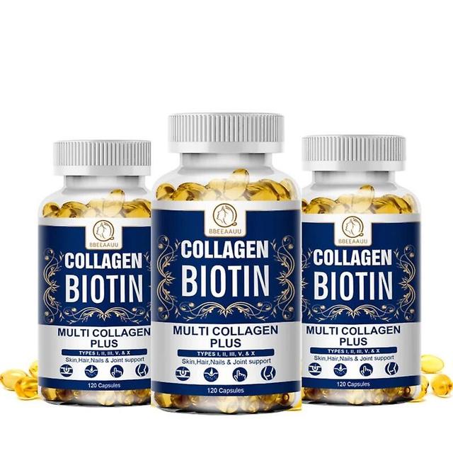 Eccpp Collagen Biotin For Hair Growth Support Hair, Nail And Skin Health Reduce Hair Loss Anti Aging Hair Health Supplement 3bottle x120pcs on Productcaster.