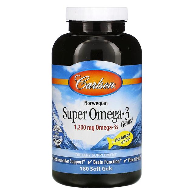 Carlson, Norwegian, Super Omega-3 Gems, 600 mg, 180 Soft Gels on Productcaster.