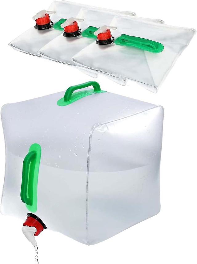 4 Stück Sac d'eau Pliable, 20l Bidons Pliables et Portables pour Eau Potable Sac d'eau Pliable, Contenants d'eau Rutilisable pour Camping Randonne Piq on Productcaster.