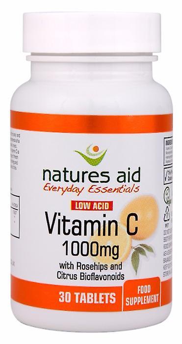 Natures Aid Vitamin C 1000mg Low Acid (with Rosehips & Citrus Bioflavonoids), 30 Tablets. Suitable for Vegans on Productcaster.