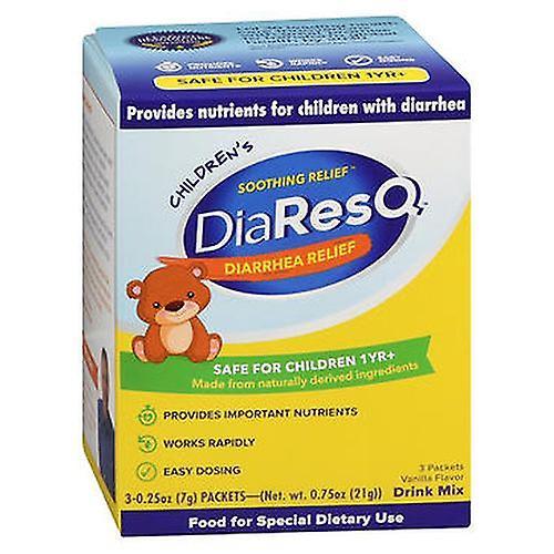 DiaResQ Diaresq Children's Soothing Diarrhea Relief Drink Mix Packets Vanilla Flavor, 3 Each (Pack of 1) on Productcaster.