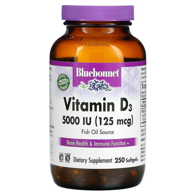 Bluebonnet Nutrition, Vitamin D3, 125 mcg (5000 IU), 250 Softgels on Productcaster.