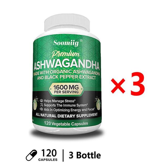 Visgaler Ashwagandha Capsules-with Black Pepper-promotes Emotional Relaxation,calm And Focus,relieves Stress,supports The Immune System 120capsule-... on Productcaster.