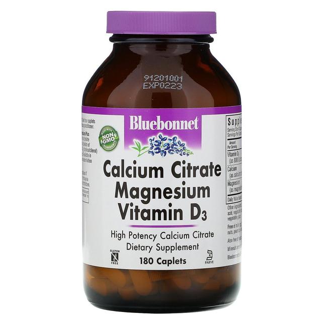 Bluebonnet Nutrition, Citrato de calcio Magnesio Vitamina D3, 180 Caplets on Productcaster.