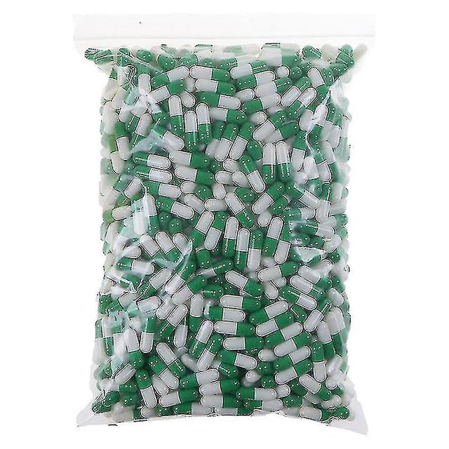 Ssmi 1000pcs Empty Hard Vacant Gelatin Capsule Size 0# Gel Medicine Pill Vitamin Green White on Productcaster.