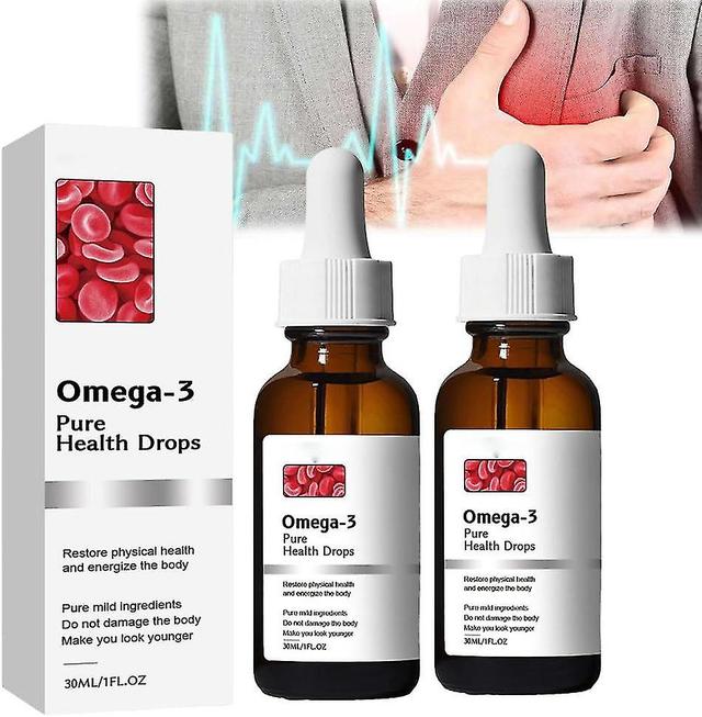 2 PcsOmega-3 Natural Vasclear Drops,omega-3 Drops, High-potency Omega-3 Fish Oil Supplement -SJL on Productcaster.