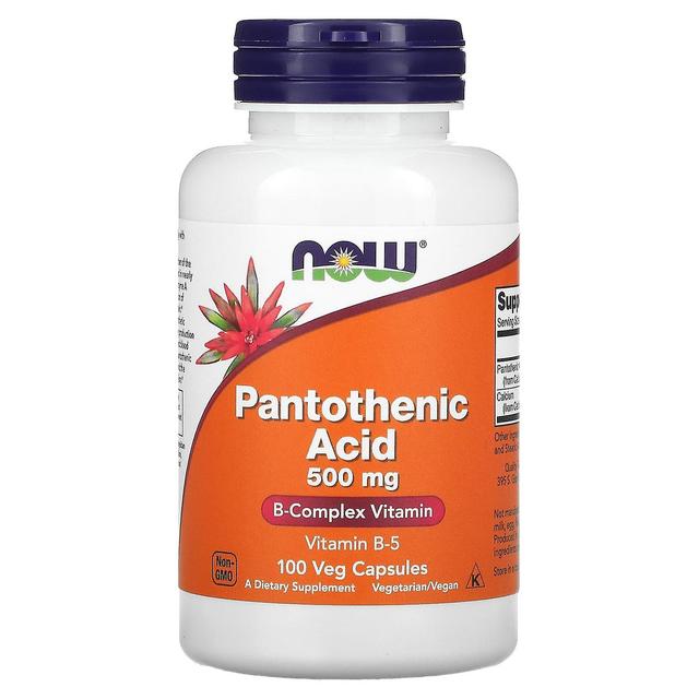 NOW Foods NOW Alimentos, Ácido pantotênico, 500 mg, 100 Veg Cápsulas on Productcaster.