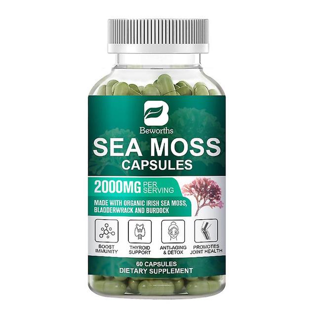 Tib 120pc Organic Sea Moss Pill Plus Bladder & Burdock Root For Intestinal Health & Immune Support & Thyroid Supplements 60 pills on Productcaster.