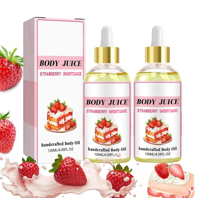 Strawberry Shortcake Body Oil - Body Juice Oil Strawberry Shortcake, Strawberry Scented Perfume Body Oil Moisturizing for Women (2PC) on Productcaster.