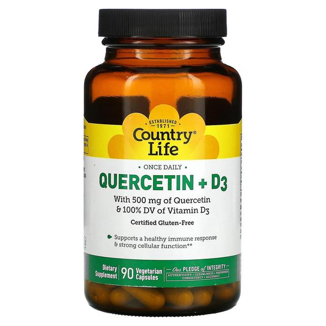 Country Life, Quercetin + D3, 90 vegetarische Kapseln on Productcaster.