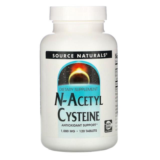 Source Naturals Lähde Naturals, N-asetyylikysteiini, 1000 mg, 120 tablettia on Productcaster.