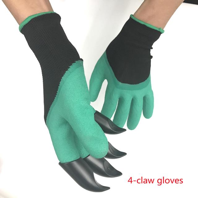 Duqi Digging gloves, gardening, dipping, labor protection, paws, garden planting, vegetable, flower, weeding protection 4 claws-green on Productcaster.