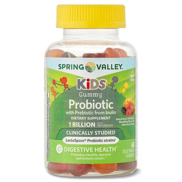 Probiótico para niños de Spring Valley + gomitas vegetarianas prebióticas, 60 ea on Productcaster.