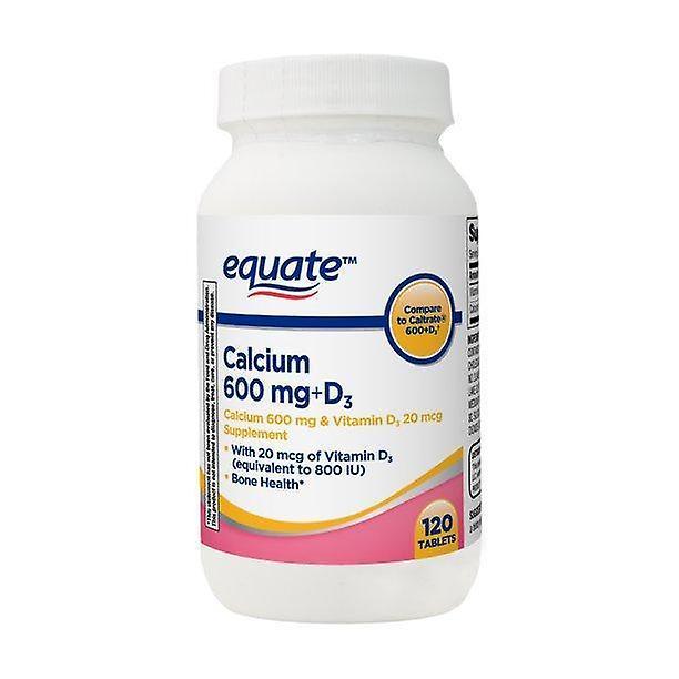 Equate Equiparar cálcio 600mg + d3 comprimidos, 120 contagem on Productcaster.