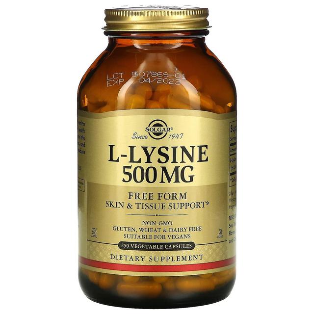 Solgar, L-Lysine, Free Form, 500 mg, 250 Vegetable Capsules on Productcaster.