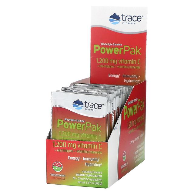 Trace Minerals Trace Minerals , Electrolyte Stamina PowerPak, Watermelon, 30 Packets, 0.19 oz (5.5 g) Each on Productcaster.