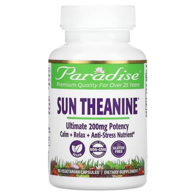 Paradise Herbs Paradise Urter, Sun Theanine, 200 mg, 90 vegetariske kapsler on Productcaster.