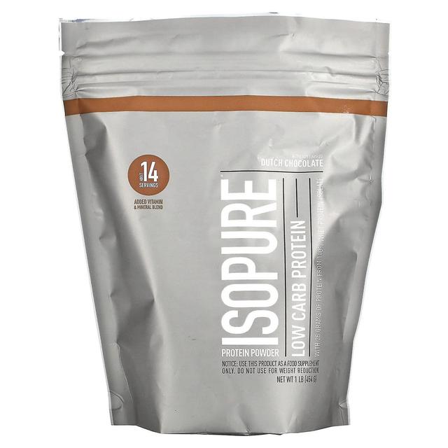 Isopure, Low Carb Protein Powder, Dutch Chocolate, 1 lb (454 g) on Productcaster.