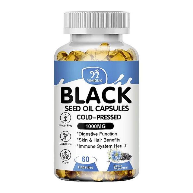 Visgaler Premium Black Seed Oil Capsules - For Hair & Skin Health, Respiratory Health, Digestive Health And Joint Health 1 Bottles 60 pcs on Productcaster.