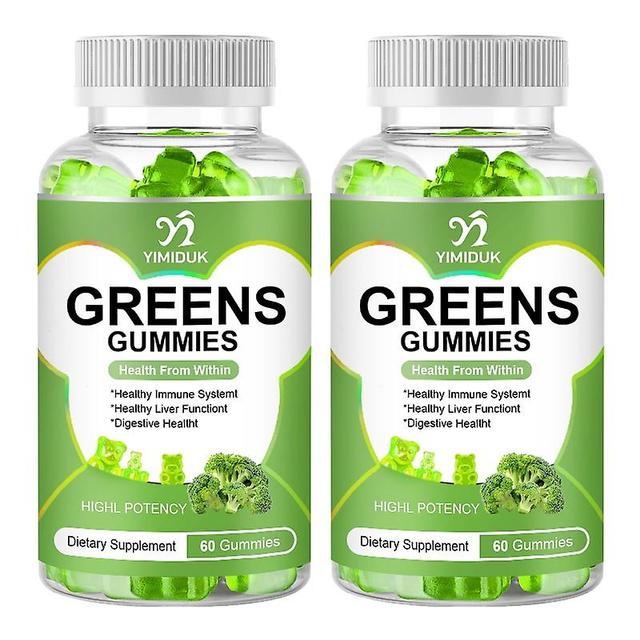 Eccpp Greens Gummies Vitamin C,d2,b12,b6 Vitamins Antioxidants, Multivitamin With Probiotics, Prebiotics, Gut Health Improve Immunity 2 Bottle on Productcaster.