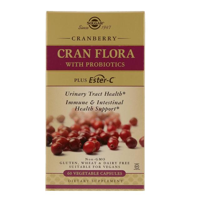 Solgar, Cran Flora with Probiotics, 60 Vegetable Capsules on Productcaster.