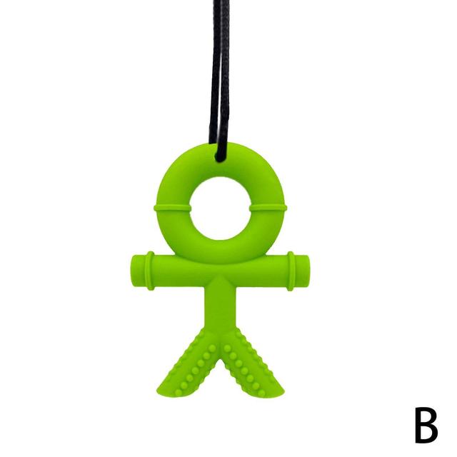 Elsavct Kids Adults Chewlery Man Necklace Autism Adhd Biting Sensory Chew Teethin on Productcaster.