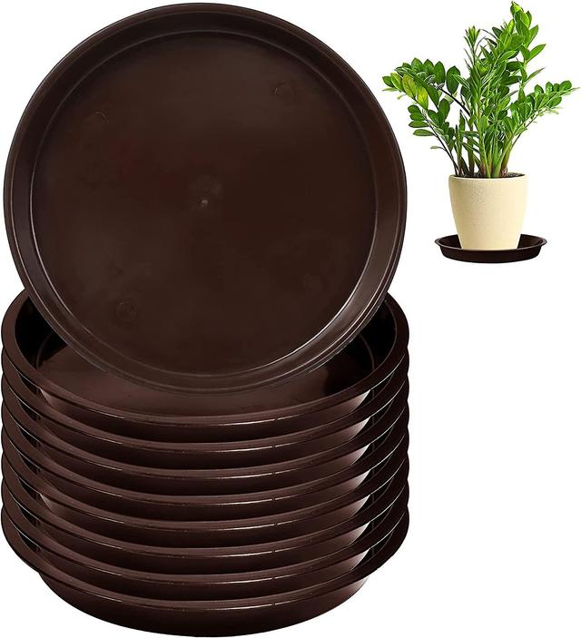 Hgbd-12pack Plant Saucer - 6 8 10 Inch Plant Tray Round Plastic Plant Drip Trays For Indoor Outdoor Garden Plants, Collects Flower Pot Drainage And Ex on Productcaster.