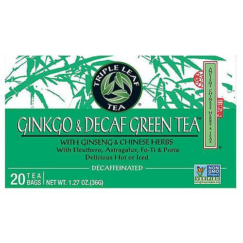 Triple Leaf Tea Thé Triple Leaf Ginkgo & Decaf Green Tea, 20 Sachets (Paquet de 1) on Productcaster.