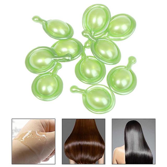 Lovvinjew 10pcs Hair Vitamin Capsule Keratin Complex Oil Smooth Silky Hair Serum Green 10 capsules on Productcaster.