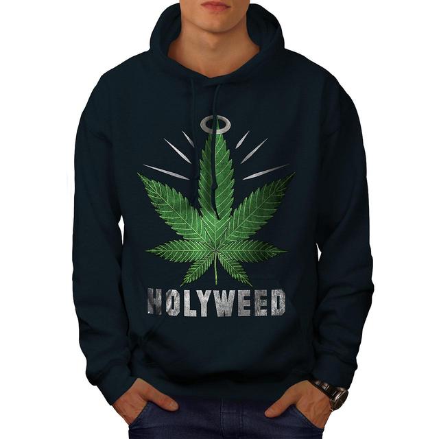 Weed Canabis Herb Men NavyHoodie | Wellcoda Navy X-Large on Productcaster.