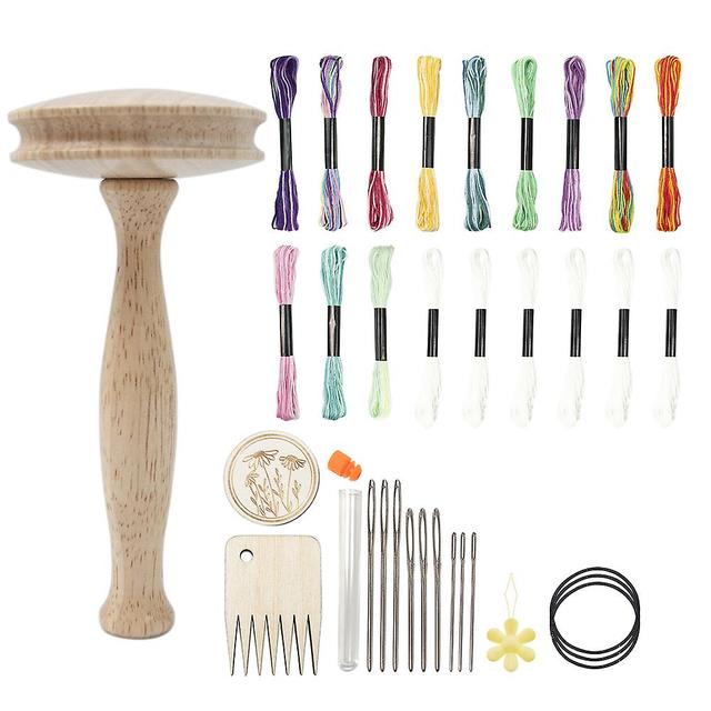 Rubber Wood Hand Weaving Tools Set Anti-fall Weaving Tool For Knitting Biscuit Type on Productcaster.