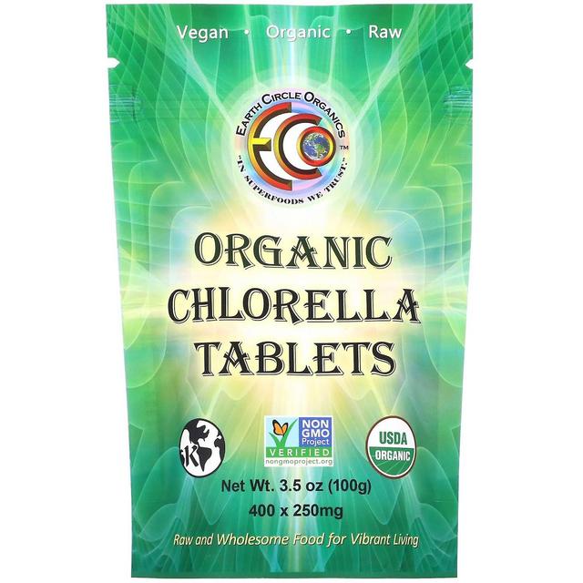 Earth Circle Organics Organiske stoffer i jordcirklen, organiske chlorellatabletter, 250 mg, 400 tabletter, 1,5 oz on Productcaster.