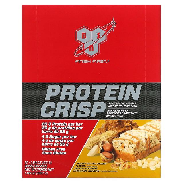 BSN, Protein Crisp, Peanut Butter Crunch, 12 Bars, 1.94 oz (55 g) Each on Productcaster.