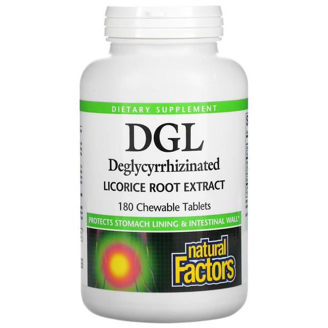 Natural Factors, DGL, Deglycyrrhizinated Licorice Root Extract, 180 Chewable Tablets on Productcaster.