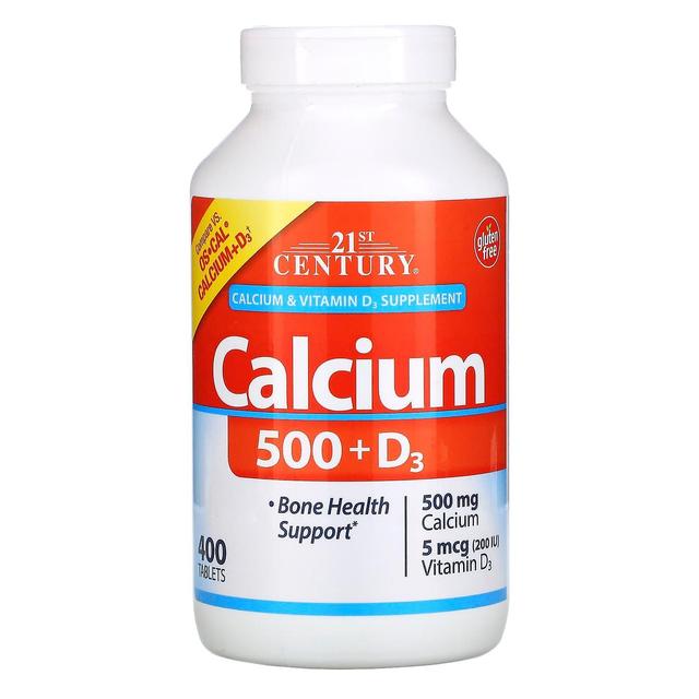 21st Century, Calcium 500 + D3, 5 mcg (200 IU), 400 Tablets on Productcaster.