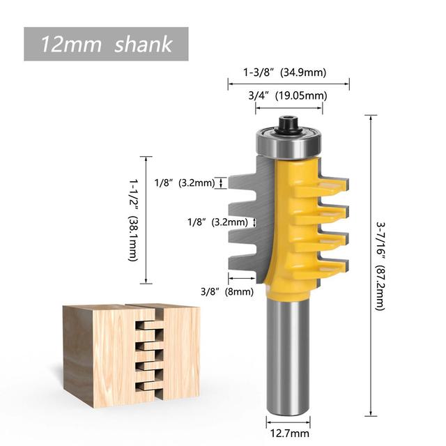 Woodworking Router Bit Professional Engraving Machine Cutter Wood Grooving Tool 12 Shank A on Productcaster.