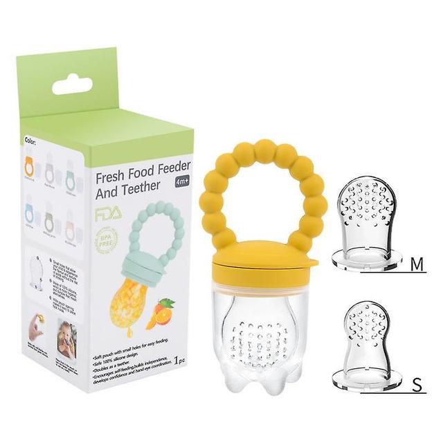 QS Sucette d’alimentation pour bébés fruits | Ensemble congélateur à lait | Doseur en silicone et dents pour bébé auto Fe en toute sécurité on Productcaster.